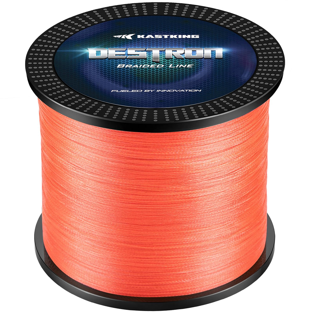 KastKing Destron braided line orange on spool for strong, reliable casts.