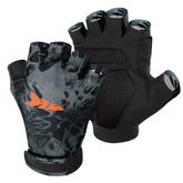 Back view of KastKing Gill Raker Gloves showing UPF50+ protection