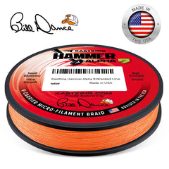 KastKing Hammer Alpha 9 colorfast EPC coating reduces fading and preserves knot strength.