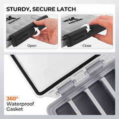Dividers with ventilation holes and desiccant inside the box