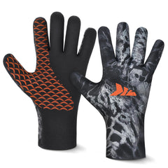 KastKing IceRiver gloves waterproof exterior keeps hands dry during ice fishing adventures.