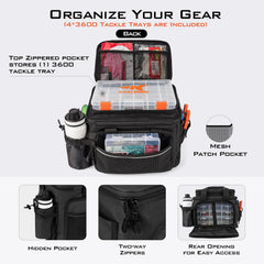 Inside Karryall bag with four 3600 tackle trays