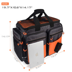 KastKing Lunker tackle bag interior pockets keep small items secure.