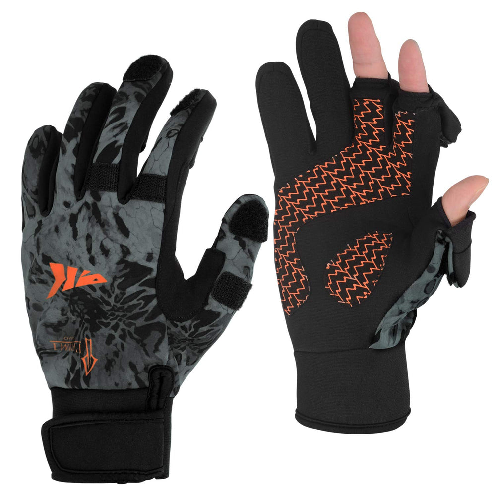 KastKing Mountain Mist gloves back view show fleece warmth for cold-weather use