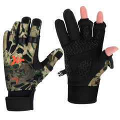 KastKing Mountain Mist gloves back view with fleece lining for warmth and dexterity.