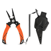 KastKing Paradox 7.5-inch angled-nose pliers close-up showing hook removal ease in saltwater