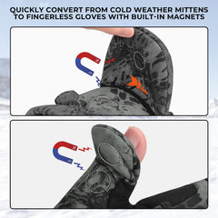 KastKing PolarBlast mittens convertible design enabling instant fingerless use