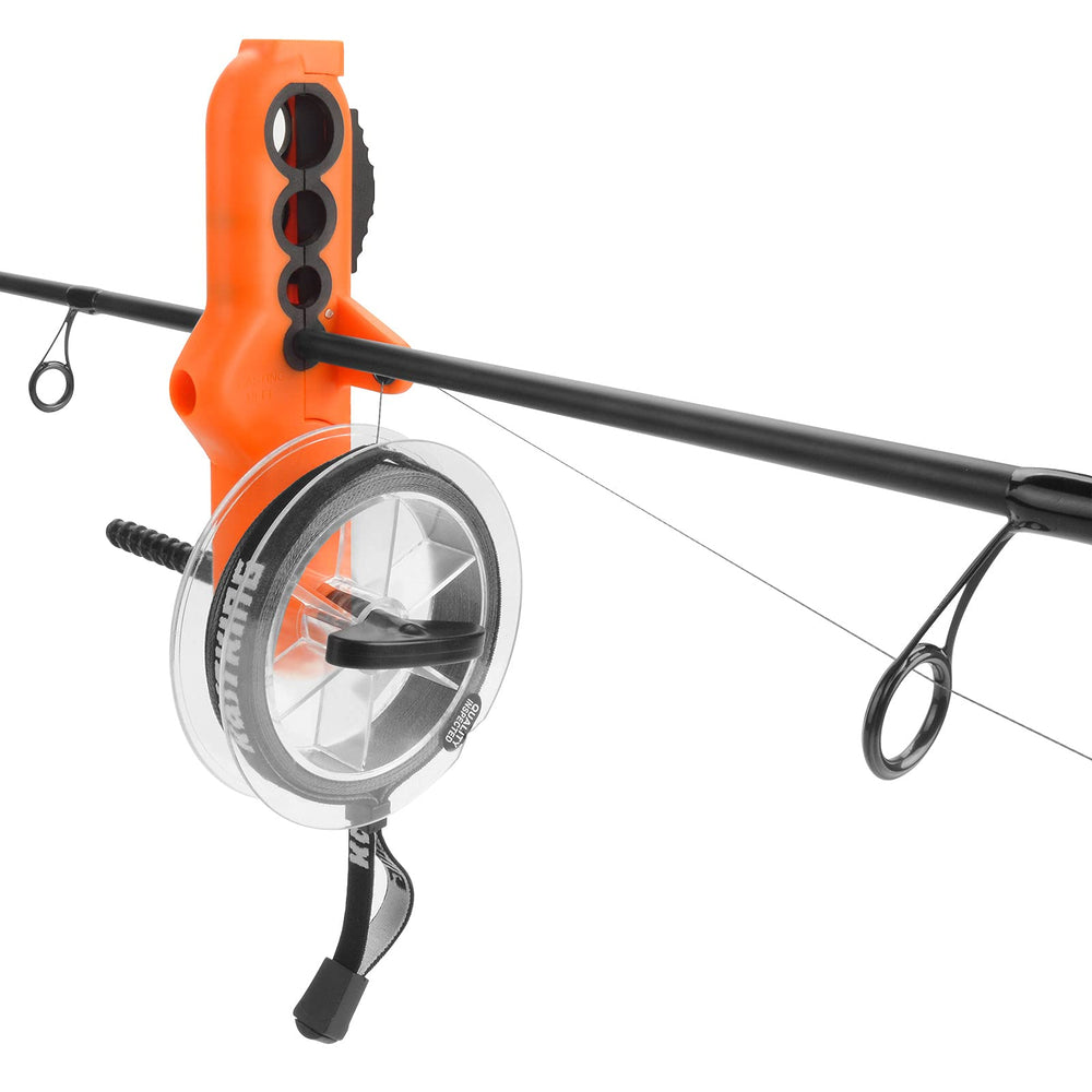 KastKing Radius Line Spooler attached to a fishing rod
