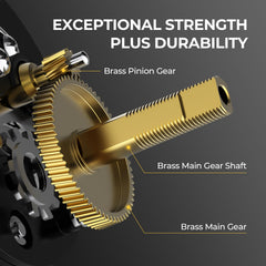 KastKing Rover70 worm gear detail reveals stainless steel components for longevity