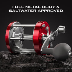 KastKing Rover90 drag system close-up demonstrates up to 30 lb smooth drag.