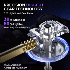 Rear view showing gears of KastKing Royale Legend Pro Spinning Reel 3000 Twilight