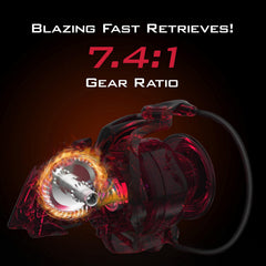 KastKing Speed Demon Elite 3000 handle knob demonstrates comfortable EVA grip.