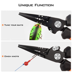 KastKing Speed Demon Pro pliers tungsten carbide cutters close-up showing cutting capability