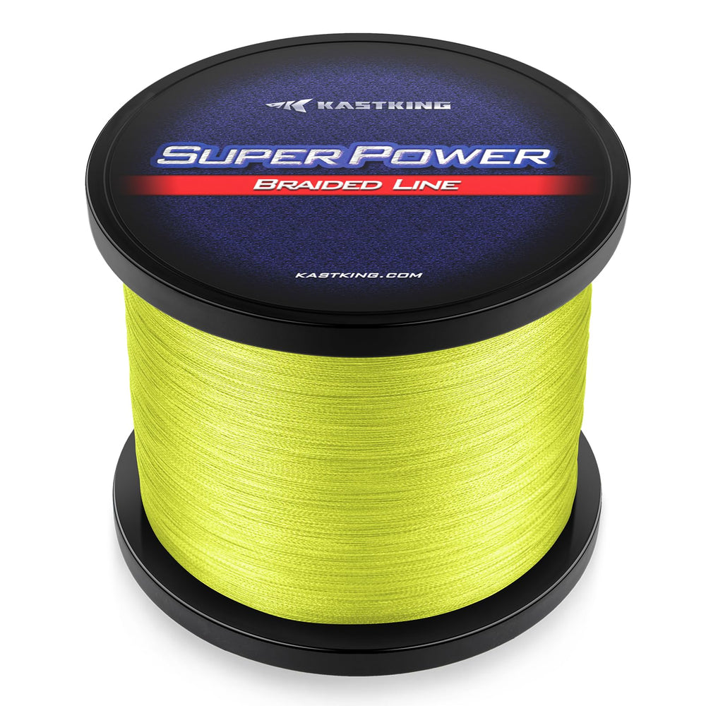 KastKing SuperPower braided line yellow spool showing durable construction for reliable casting