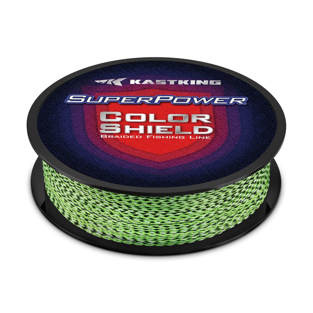 KastKing SuperPower Colorshield braided line in chameleon stays vibrant for long-term visibility.