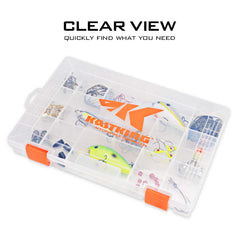 Interior tray with removable dividers inside KastKing box