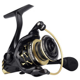 KastKing Valiant Eagle Gold spinning reel close-up with gold trim
