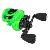KastKing Zephyr left-handed green baitcasting reel front view