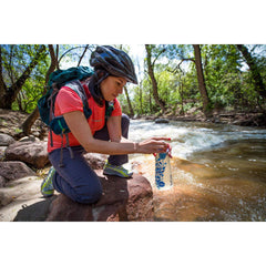 Katadyn BeFree 0.1-micron membrane—removes bacteria and protozoa for safer on-site drinking.
