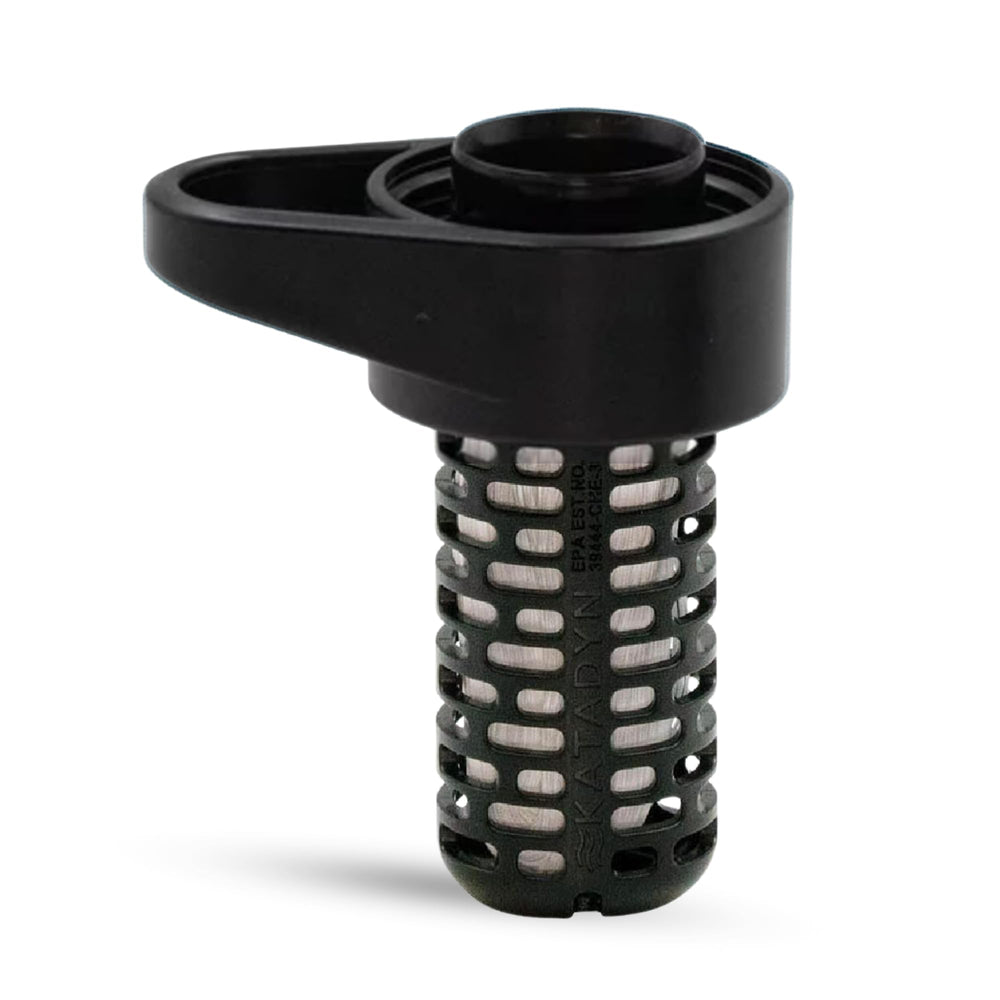 Katadyn BeFree AC replacement cartridge black front view for easy field swaps.