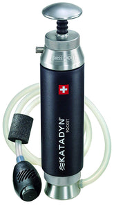 Katadyn Pocket filter ceramic-element close-up showing field-cleanable filtration for bacteria and protozoa.