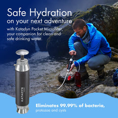 Katadyn Pocket Filter silver-impregnated ceramic detail emphasizes advanced filtration.