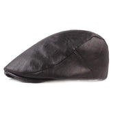Katutude men's flat cap in PU leather for daily wear