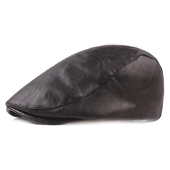 Katutude men's flat cap in PU leather for daily wear