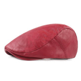 Katutude PU leather newsboy cap red for everyday wear