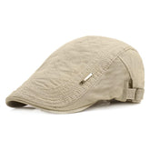 Katutude newsboy cap in beige offers breathable cotton for daily comfort and sun protection.