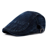 Katutude women's denim newsboy cap front view; versatile retro look for daily outfits.