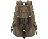 KAUKKO Vintage Canvas Backpack main compartment showing spacious 30L capacity for daily gear
