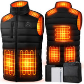 KAWELA heated vest with 8-zone heat layout for targeted warmth during outdoor activities.