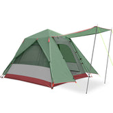 KAZOO 3-person tent setup demonstrates quick one-person assembly for easy camping.