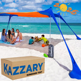 KAZZARY beach tent front view with roomy 10x10 ft shade