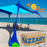 KAZZARY Beach Tent UPF50+ shade for sunny beach days.