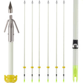 KEAUP bowfishing arrows glow full length for easy tracking in low light.