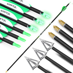 KEAUP lighted nocks close-up highlighting bright visibility in low light conditions.