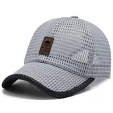 KECOP mesh hat front view in light grey