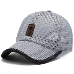 KECOP mesh hat front view in light grey