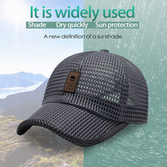 KECOP Mesh Hat back strap demonstrates easy adjustment for secure all-day fit.