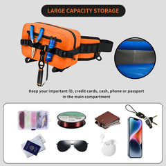 KEEFREE 2.2L orange side view highlighting airtight zipper for dry belongings