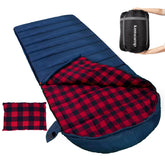 Keencamp 0 Degree Sleeping Bag demonstrates oversized dimensions for easy movement.