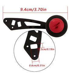 Keenso red knob grip, mounting holes close-up, compatible with multiple reel brands