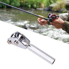 Keenso roller rod tip 6mm stainless steel close-up for smooth line passage at sea.