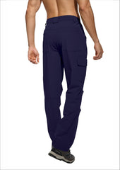 keihTrail work pants navy pocket closeup highlighting waterproof zipper storage.