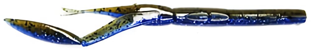 Keitech Cat Camaron lure, 5.5 inch, color #402 Okachobi Claw, realistic shrimp scent for bass.