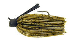 Keitech Crankin Football Jig 3/4 oz in Green Pumpkin Pepper for bottom-crawl action