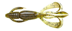 Keitech Crazy Flapper green pumpkin chartreuse 4.4 inch bait close-up showing fluttering claws for enticing strikes
