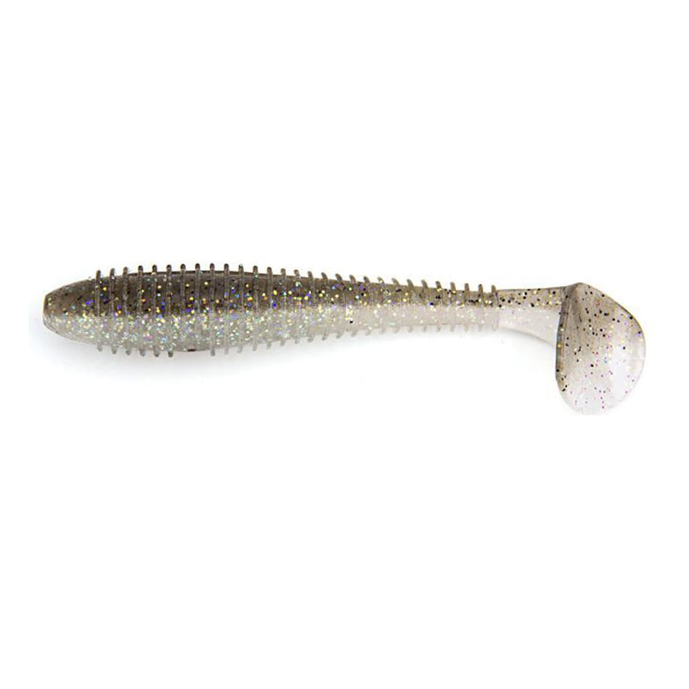 Keitech Fat Swing Impact Rainbow Shad 4.8 inch swimbait with balanced action for versatile fishing.